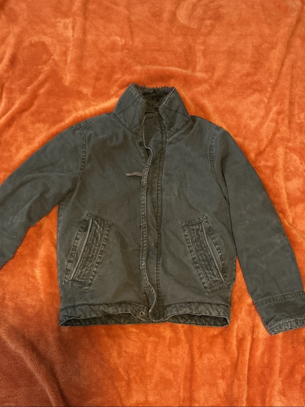 American Eagle Outfitters Men's Field Jacket - Charcoal Black